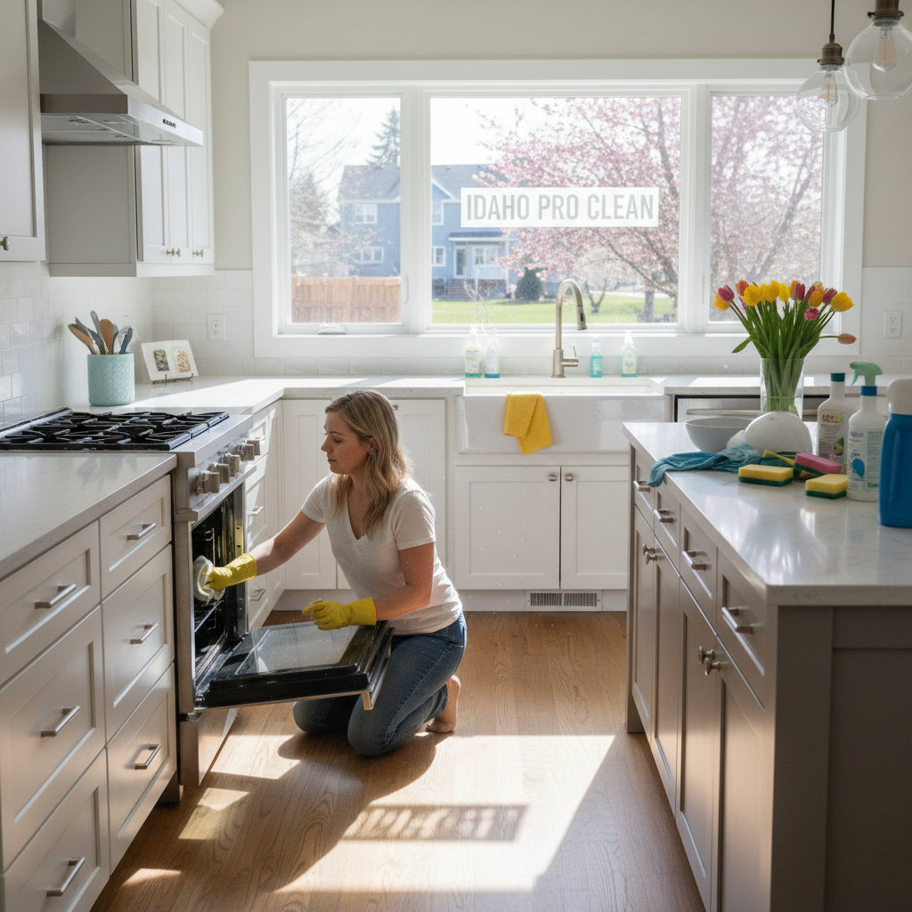 Professional deep cleaning service - spring cleaning kitchen in Idaho home